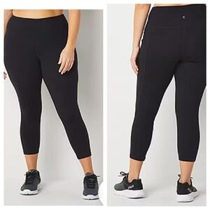 Xersion | Womens High Rise Tummy Control Quick Dry Plus Cropped Leggings